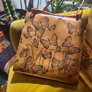 Mario Hernandez tooled butterfly bag
